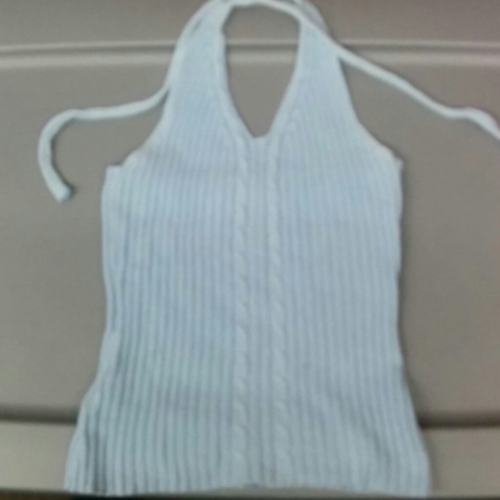 Cotton light blue knit top XS-S